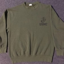 Vtg 90s USMC Marine Corps Sweatshirt M USA Made Military Army US Navy Grunge Gym