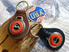 NEW RARE VINTAGE 1970s Org. CHEVY IMPALA CAR Leather Key Chain Ring Fob