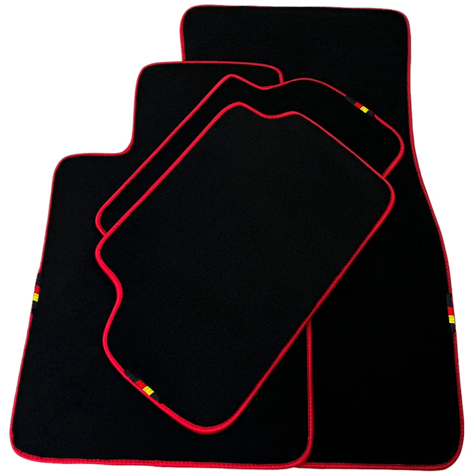 Alfombrillas negras AutoWin para BMW Serie 6 F13 cupé 2 puertas (2011-2018) molduras rojas Foto 2 de 4