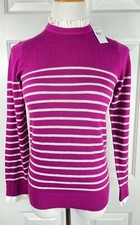 NWT 89 Loft Sweater XS Striped Ruffle Layered Lightweight Women  s X Small Shirt