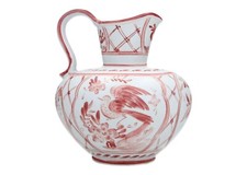 Ilse Claesson Rorstrand Pitcher Vase SWEDISH ART POTTERY Red Birds