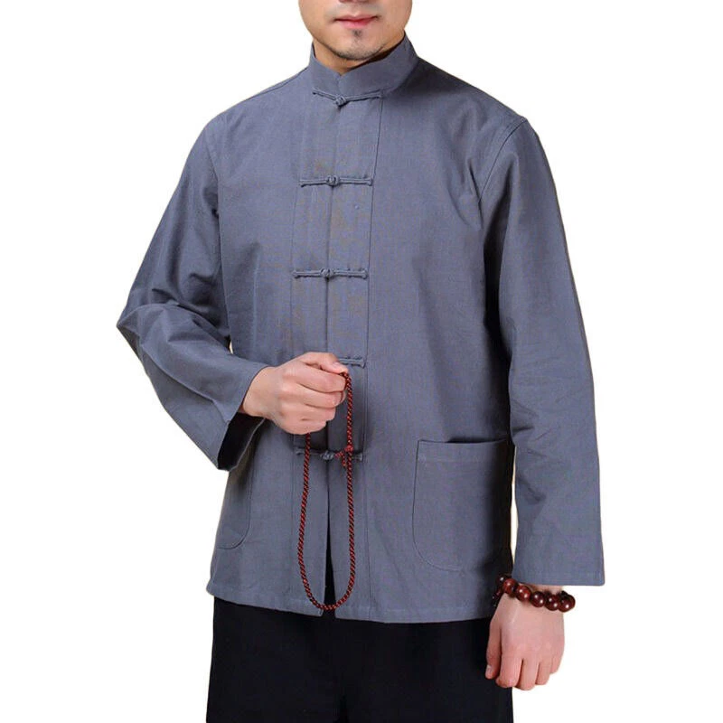 Kung Fu Wing Chun Coat Martial Arts Tai Chi Uniform Male Tang - Image 4 of 4