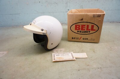 Bell Toptex 3/4 RT White Vintage Motorcycle Helmet 7 1/4 Box Visor