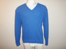 VTG. 70's/80's IZOD Sz Large Royal Blue V-Neck Pullover Sweater MADE IN THE USA