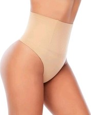      Women  s Thong Shapewear Mid-High Waist Smoothing Underwear   Beige Small