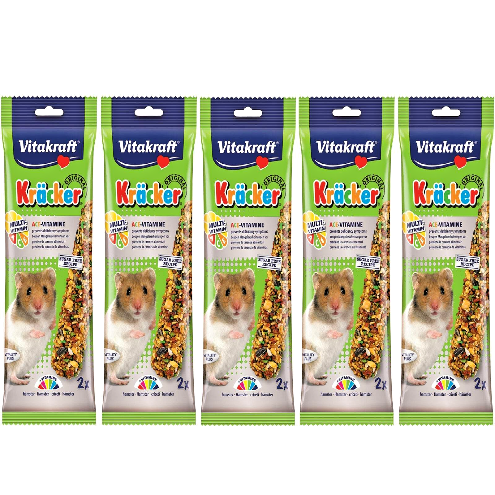 5 x VITAKRAFT KRACKER MULTI VITAMIN HAMSTER : Small Animal Feed Twin Pack Chews