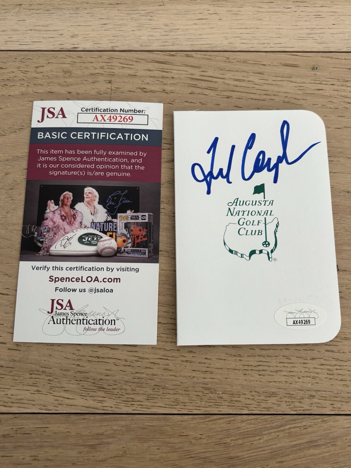 Fred Couples Autographed Signed MASTERS SCORECARD JSA COA AUTHENTIC 