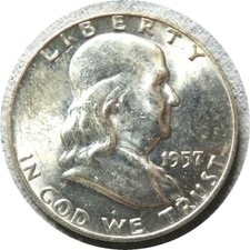 elf Franklin Half Dollar 1957 D