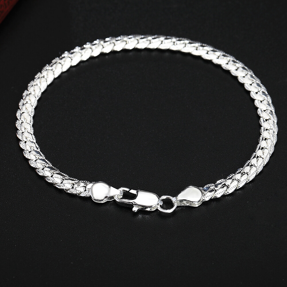 925 Silver Bracelet Chain Bracelet Men Women Bracelets Sterling