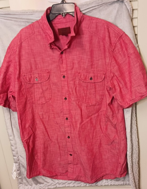 The Foundry Supply Co Young Mens Xlt Light Red Button Down Shirt  