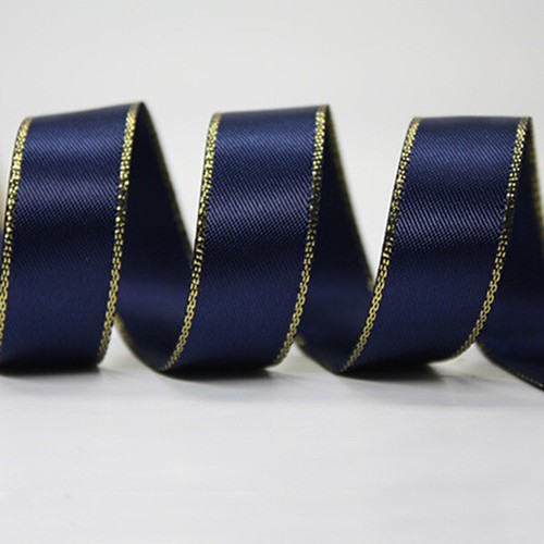 20 Yards Double Face Gold Metallic Edge Satin Ribbon 6mm 9mm - Picture 20 of 35