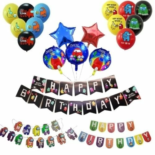 Among us Balloons 12" Latex Birthday Party Decoration Kids Theme Banners Balloon