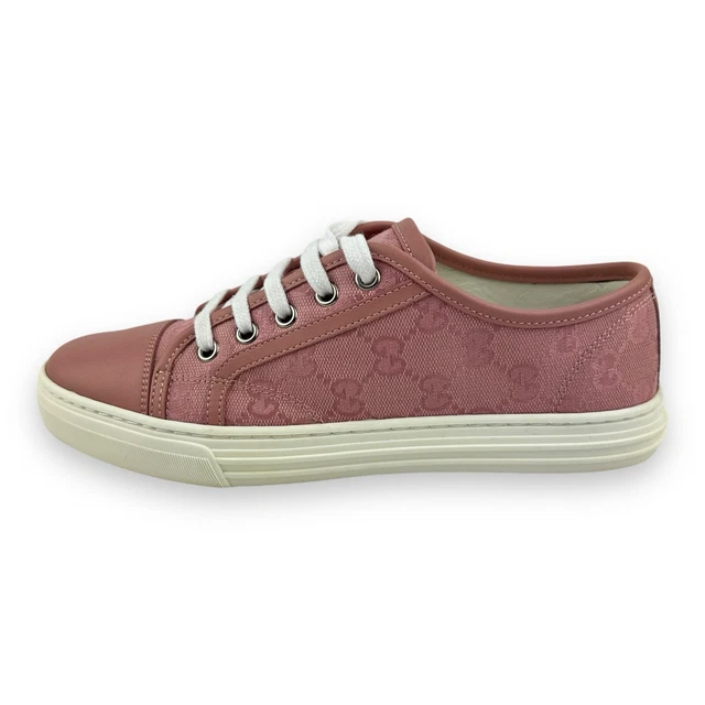 Gucci Guccissima Pink/White Cotton Canvas Women’s Trainers Size UK 3.5 EU 36.5