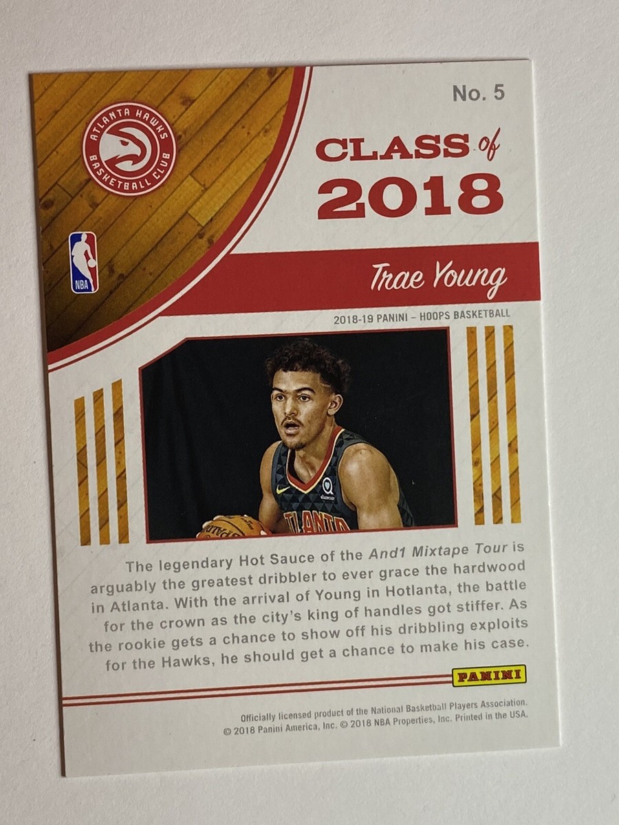 Trae Young 2018-19 Panini NBA Hoops #5 Class Of 2018 Rookie