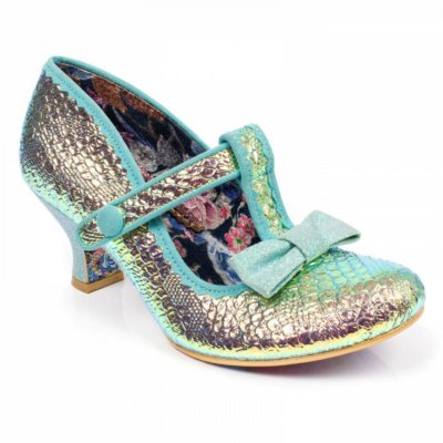 femmes Irregular Choice paresseux Fleuve VERT Magnifique talons Chaussures 