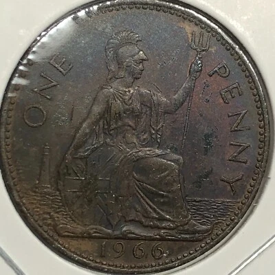 1966 Great Britain One Penny Foreign Coin #1626 - Image 1 of 2