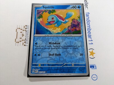 Squirtle REVERSE HOLO RARE card 007/165 Scarlet & Violet 151