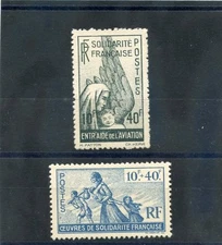 FR COLONIES  Sc B7-8(YT 66,A1)*VF OG OR LH  1943 SEMI POSTAL VALUES  $22