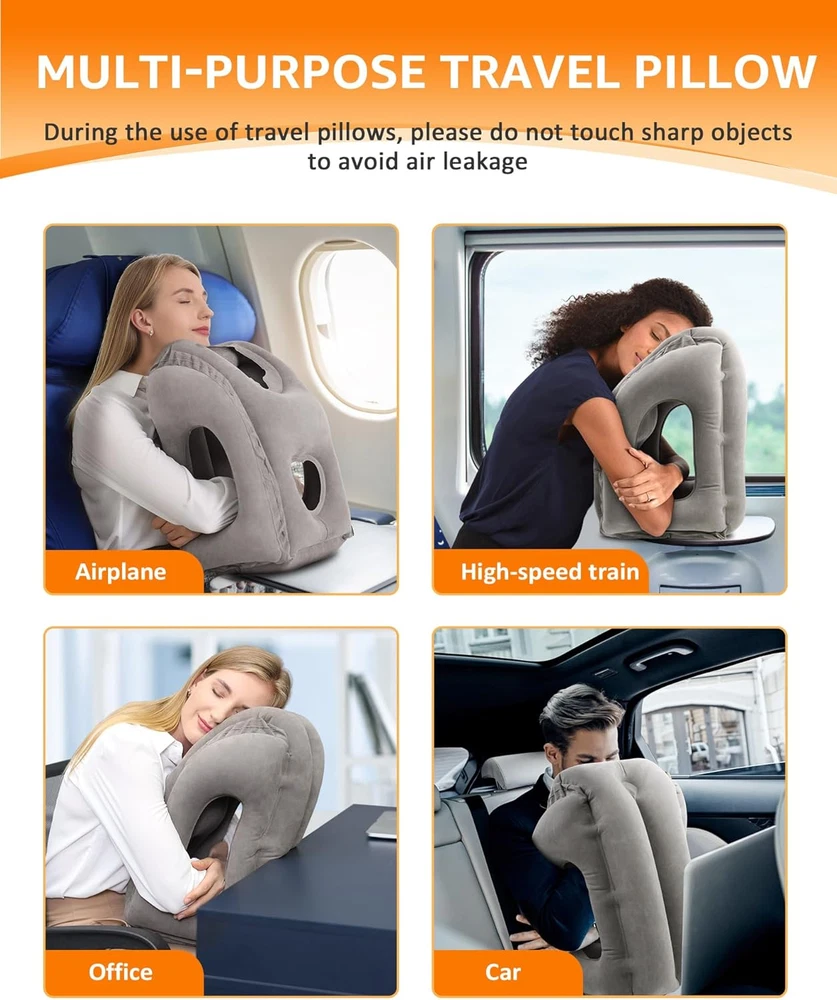 Inflatable Travel Neck Pillow for Airplanes Cars Buses Trains and Office Comfort Inflatable Travel Neck Pillow for Airplanes Cars Buses Trains and Office Comfort