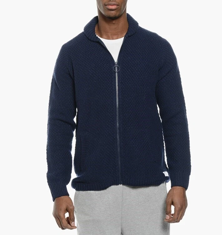 Adidas Original Wool Utility Knit Circle Zipper Sweater Elbow Patch Track Jacket