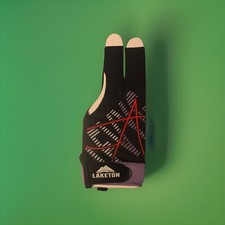 Laketon Left Hand Billiard Glove Black/Purple Small Size Three Finger.Smoooooth