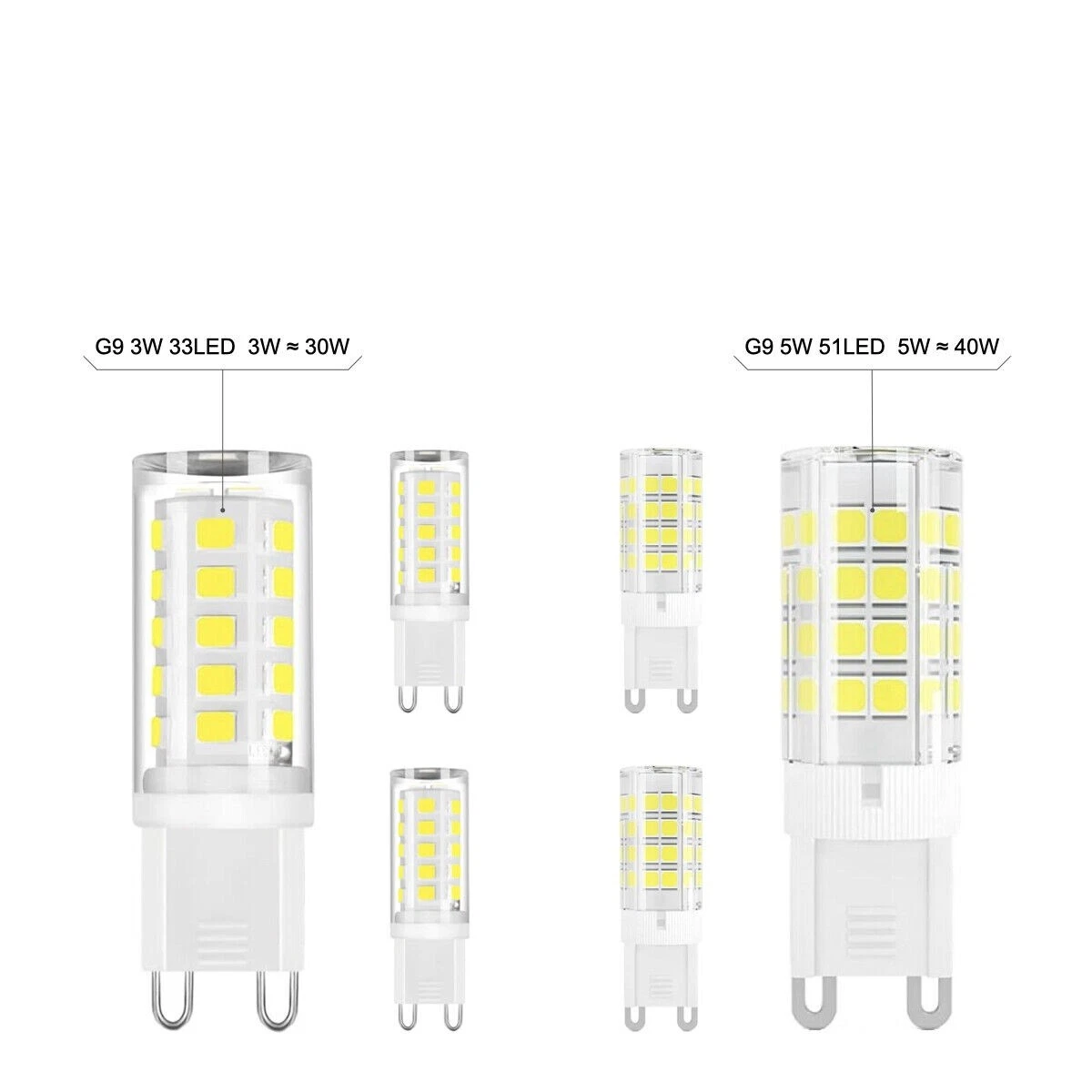 G9 Bombilla LED 3W 5W BLANCO FRÍO, CÁLIDO Repuesto para Bombillas Cápsula Halógena