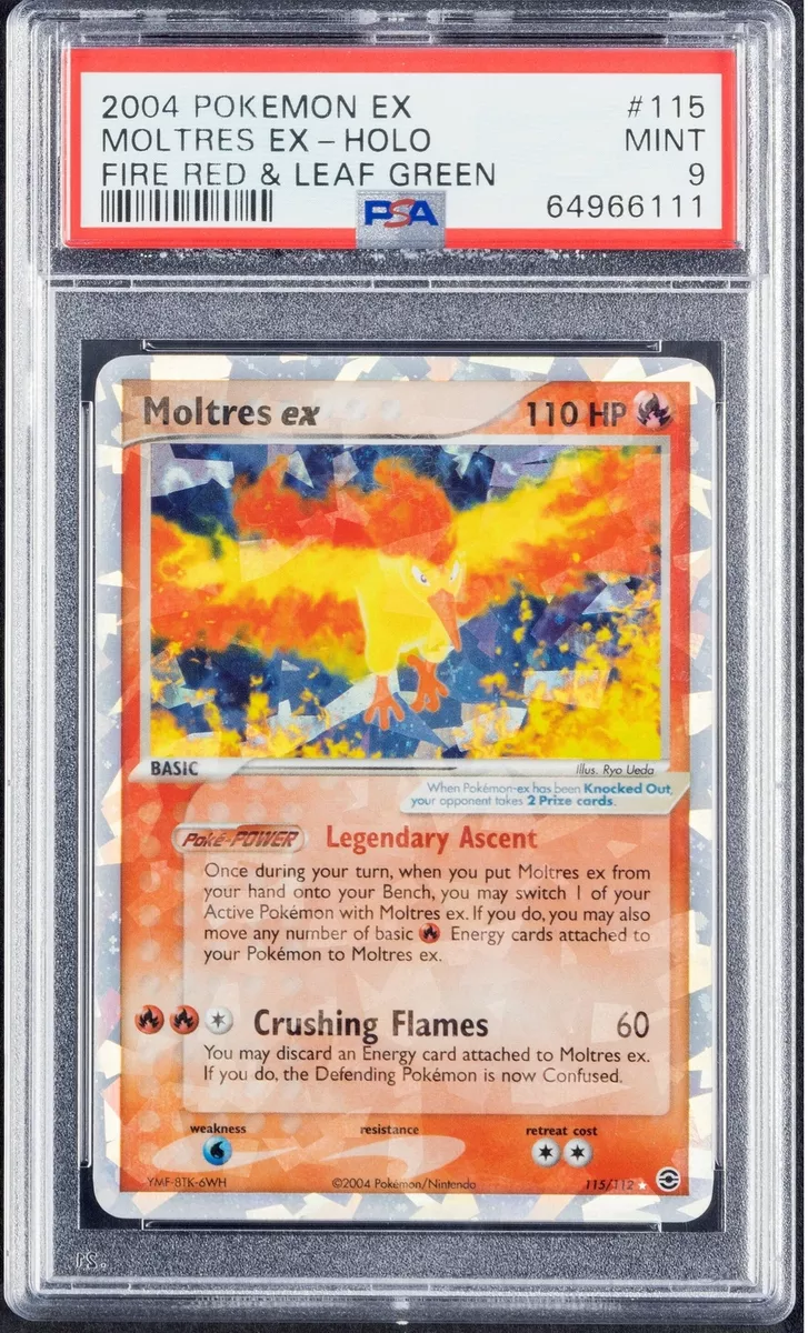 PSA 9 2004 Fire Red & Leaf Green Moltres ex 115/112 HOLO Pokemon Card