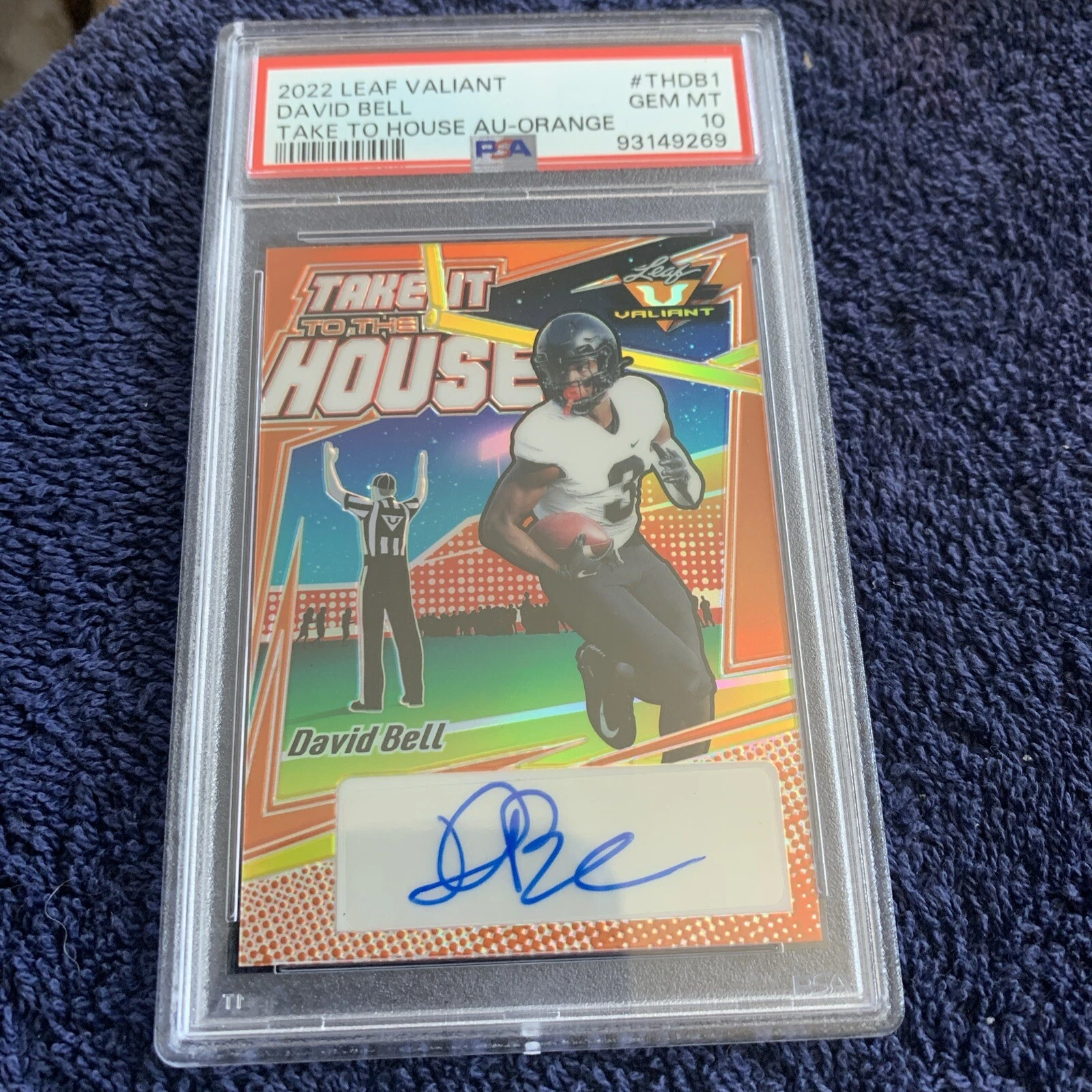 David Bell Leaf Valiant Take It to the House Autographs #THDB1 Orange