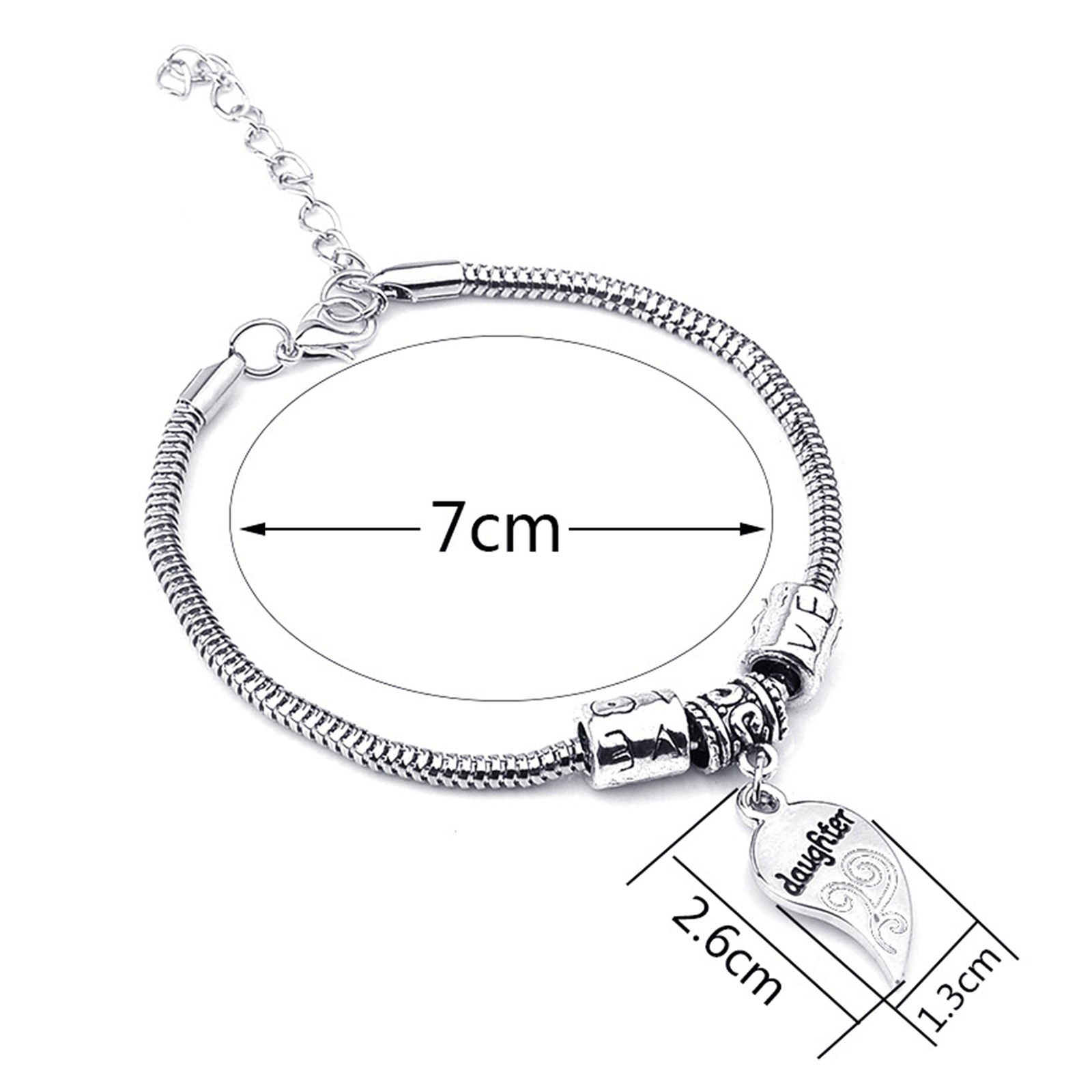 2 Pcs/Set Bracelet Romantic Meaningful Letter Print Daughter Bracelet