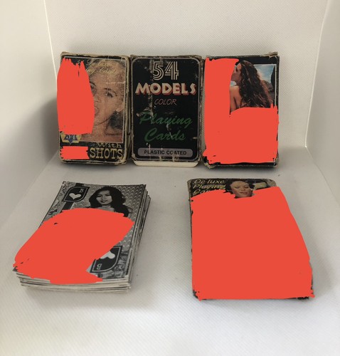 Vintage 5 Decks Nudes Cards Playing Cards.