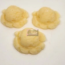 Wax Small Vanilla Ice Cream Scoops, Vanilla Ice Cream Props, Unscented, Set of 3