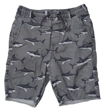 Preowned- Gap Kids Drawstring Cut Off Graphic Shark Shorts Boys Size S 