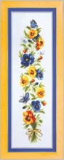 Diy Needlepoint Mixed Embroidery "A Composition Of Pansies". Embroidery Kit