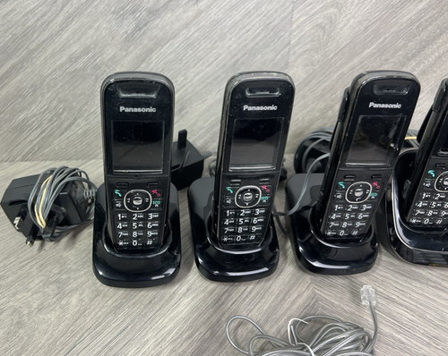 Panasonic set of 4 handheld cordless phones black - Zdjęcie 4 z 9