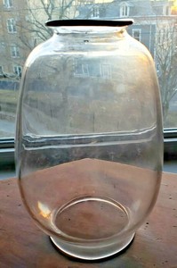 Antique-Early-Presentation-Lantern-Globe-Hand-Blown-Thick-Flint-Glass-Circa-1840