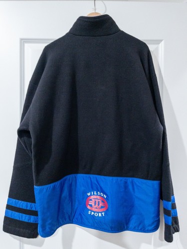 Vintage Wilson Sports Pullover Fleece Blue/Black Size XL Sweatshirt Jacket Men’s - Picture 5 of 5