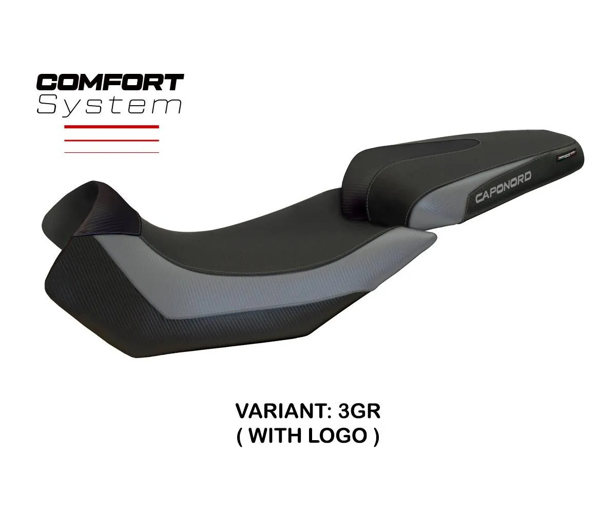 Seat cover Nuoro 2 Comfort Gray + logo Tpz comp APRILIA CAPONORD 1200 2013 2017
