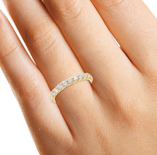 1 Ct Round Diamond Full Eternity Band Ring 14k Yellow Gold Lab Grown
