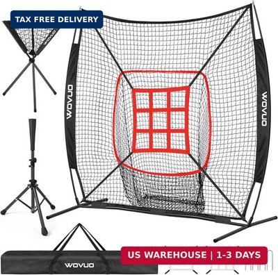 7x7 ft Baseball Net for Batting Pitching Hitting, Softball Pitching Net with Str