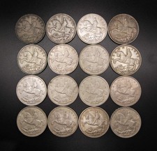 BULK LOT OF 16 x GEORGE V 1935 SILVER ROCKING HORSE CROWNS