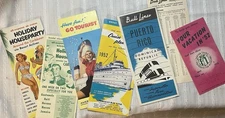 Lot 6 Vintage 1950s Cruise & Caribbean Travel Brochures Resort 🛳️