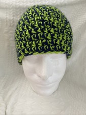 Handmade Crochet L Adult Thick Warm Blue Green Beanie