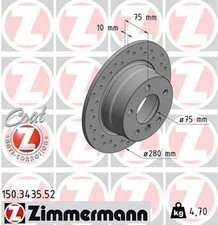 2x ZIMMERMANN Disque de frein Arrière pour BMW Z4 Roadster (E85) 280mm