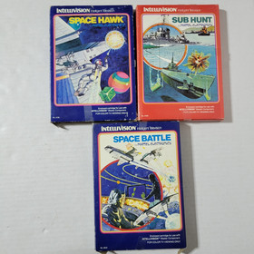Mattel Intellivision Game Lot of 10 Games Boxes Some Overlays Instructions READ