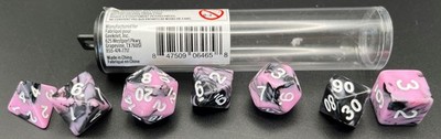 Geeknet D20 Pink Black 7-Dice Set Polyhedral Dungeons & Dragons D&D