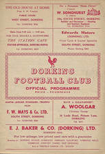 2 Dorking Programmes Epsom & Ewell 13th April 1963, Plymouth 15th November 1992