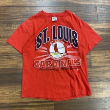 Vintage 90s St Louis Cardinals Mens Large MLB Baseball T-Shirt Red Single Stich