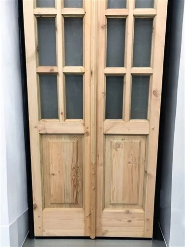 Puerta Doble Francesa (30,5x80,5) 8 Paneles Puerta Vidrio Esmerilado Estilo Europeo EM42 Foto 3 de 4