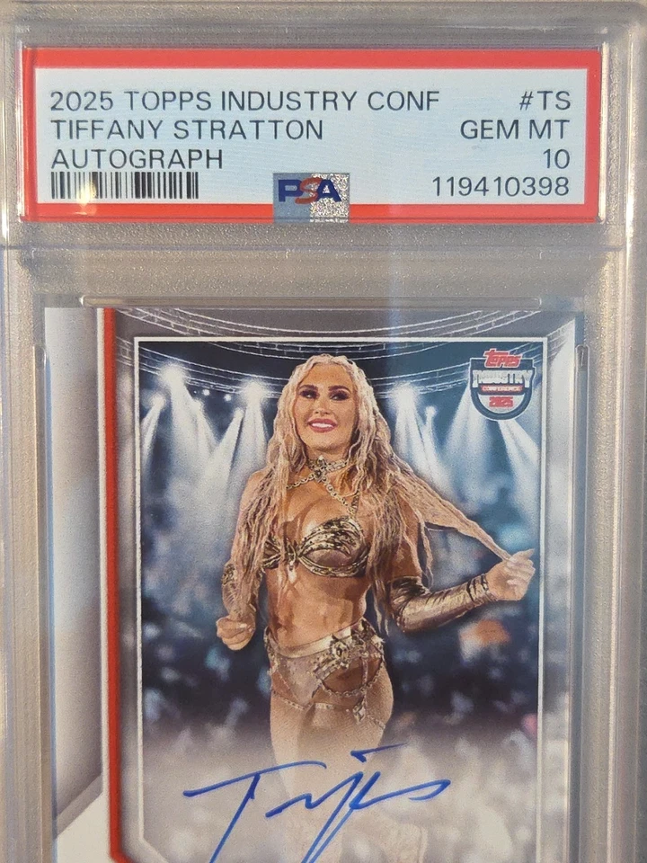 2025 Topps Industry Conf Tiffany Stratton Autograph PSA 10 GEM MT WWE Rookie RC - Image 4 of 4