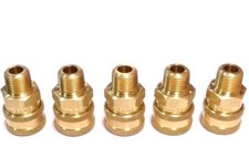 5pc Foster 38MS ST Series 3/8" Male NPT Brass Quick Couplers Straight Thru FST